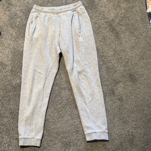 Adidas Men's Light Gray Sweatpants - Picture 1 of 6